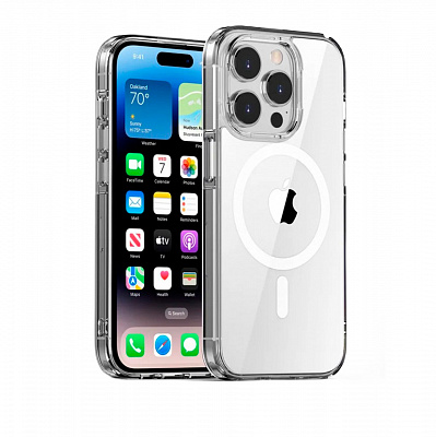 Чехол iPhone 15 Pro 6.1" Gurdini Alba Series Protective with Magsafe, прозрачный