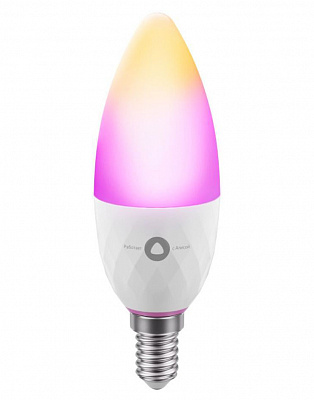 Умная лампочка Яндекс с Алисой, цоколь Е14, 4.8 Вт, RGB цветная