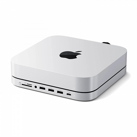 Док USB-станция с подставкой Satechi Stand Hub For Mac Mini/Studio с NVME, SSD Enclosure, серебристый
