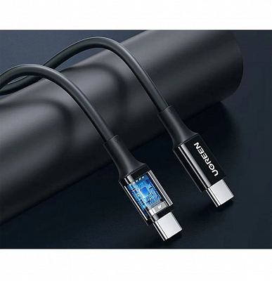 Авто ЗУ UGREEN USB-C PD+USB-A 63W с кабелем 1м/5A USB-C-USB-C, черный
