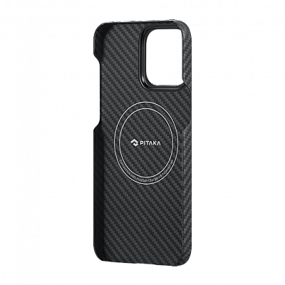 Чехол Pitaka MagEZ 4 для iPhone 15 Pro 6.1", кевлар, черно-серый