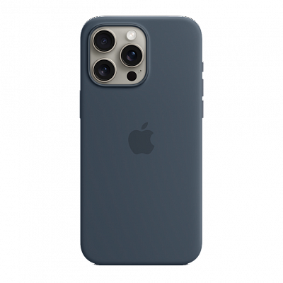 Чехол накладка для iPhone 15 Pro Max 6.7" Silicone Case with Magsafe, "синяя буря"
