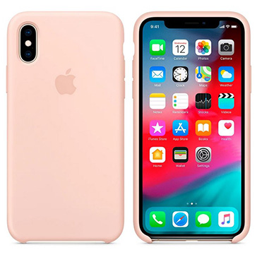 Чехол Apple Silicone Case iPhone XS, "розовый песок"