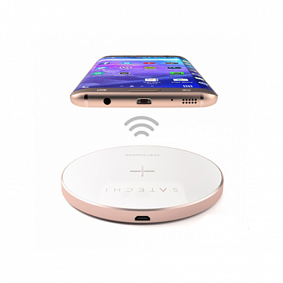 Беспроводное зарядное устройство Satechi Wireless Charging Pad, розовое золото