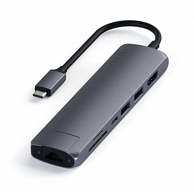 USB-C адаптер Satechi Type-C Slim Multiport with Ethernet Adapter,