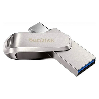 Флешка SanDisk Ultra Dual Drive Luxe Type-C 64GB - 150MB/s, серебристый