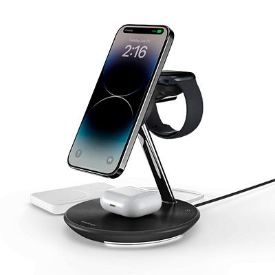 Зарядная станция SwitchEasy MAAIWA130BK22 PowerStation 5 in 1 Magnetic Wireless Charging Stand, 