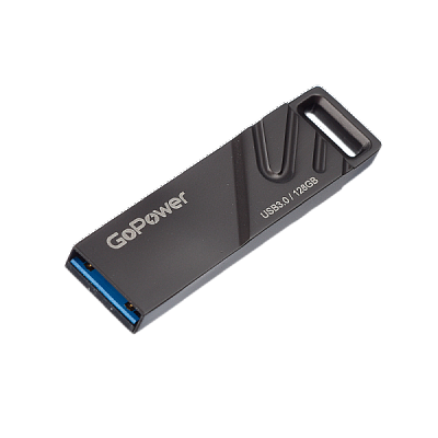 Флеш-накопитель GoPower TITAN 128GB USB3.0 металл (1/50/1000), черный графит