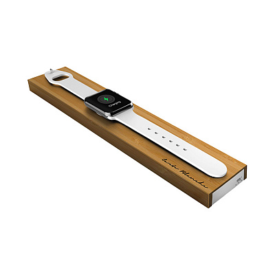 Подставка Boostcase со встроенным аккумулятором для зарядки Apple Watch, бамбук