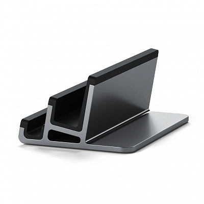 Настольная двойная подставка Satechi Dual Vertical Laptop Stand для ноутбуков и планшетов, серый космос