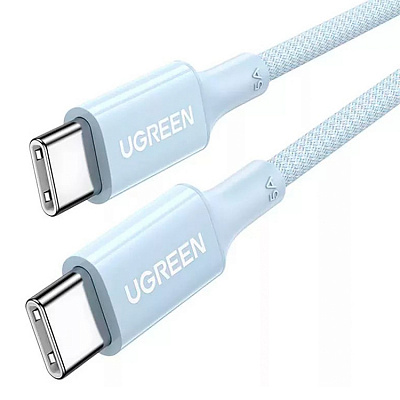 Кабель UGREEN US557 (15271) USB-C to USB-C PD 5A Fast Charging Data Cable 1 м, голубой