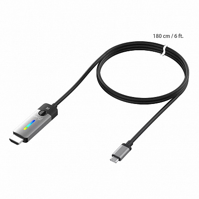 Кабель j5create USB-C to 8K HDMI 2.1, 1.8 м, черный/серый