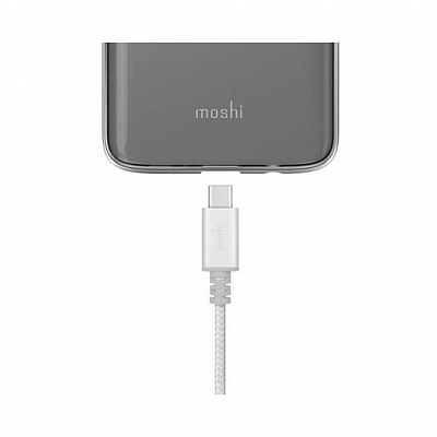 Кабель Moshi USB-C to USB-C, 1 м, серебристый
