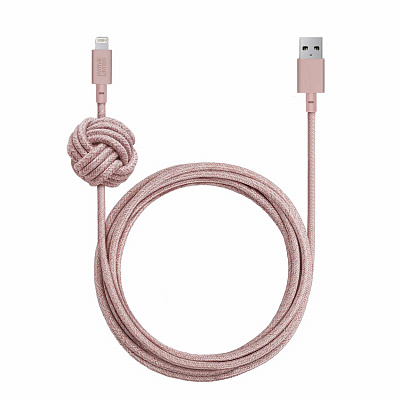 Кабель Native Union Belt Night Cable USB-Lightning, 3 м, розовый