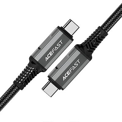 Кабель ACEFAST C1-09 USB-C to USB-C PD 100W Data (audio/video) Charging Cable, черно-серый