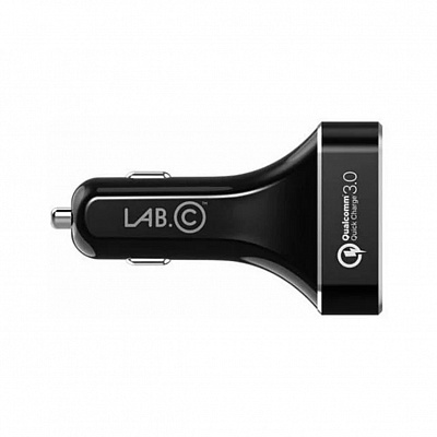 АЗУ LAB.C 4Port Quick Car Charger, 4 USB, черный