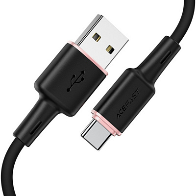 Кабель ACEFAST C2-04 USB-A to USB-C zinc alloy silicone charging data cable для подзарядки и передачи данных, черный