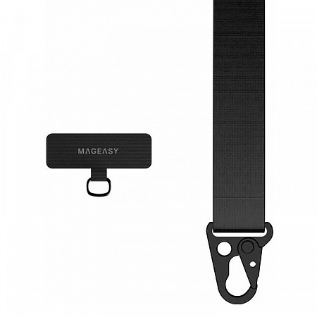 Шнурок для телефона SwitchEasy Strap Lanyard + Strap Card For iPhone, насыщенный черный