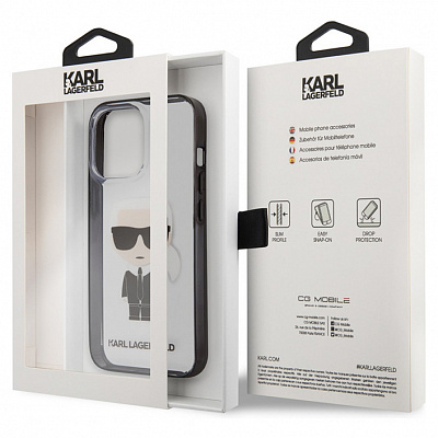 Чехол Karl Lagerfeld SILICONE IKONIK для iPhone 13 ProMax, прозрачный