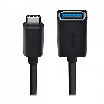 Переходник Belkin 3.0 USB-C to USB-A Adapter, 0,14 м, черный