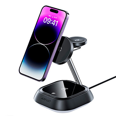 Беспроводное зарядное устройство ACEFAST E16 desktop 3-in-1 wireless charging holder, черный