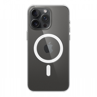 Чехол iPhone 15 Pro Max Clear Case with MagSafe Case, прозрачный