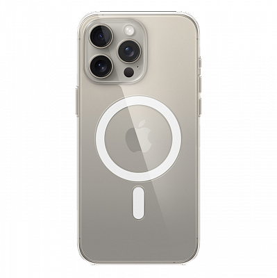 Чехол iPhone 15 Pro Max Clear Case with MagSafe Case, прозрачный