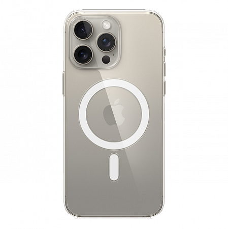 Чехол iPhone 15 Pro Clear Case with MagSafe Case, прозрачный