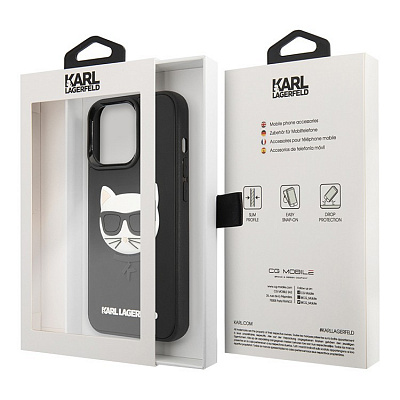 Чехол Karl Lagerfeld 3D CHOUPETTE для iPhone 13 Pro, черный