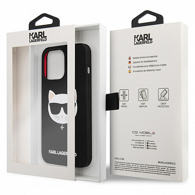Чехол Karl Lagerfeld LIQUID SILICONE CHOUPETTE для iPhone 13 Pro, черный