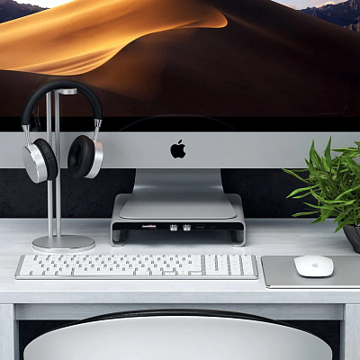 Подставка Satechi для Mac Type-C Aluminum Stand with Built-in USB-C Data, серебристый