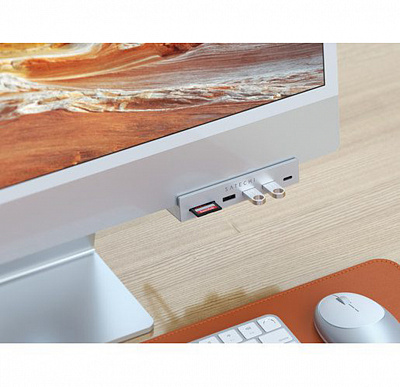 USB-C-концентратор Satechi Aluminum USB-C Clamp Hub для 24" iMac