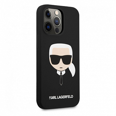 Чехол Lagerfeld SILICONE KARL для iPhone 13 ProMax, черный