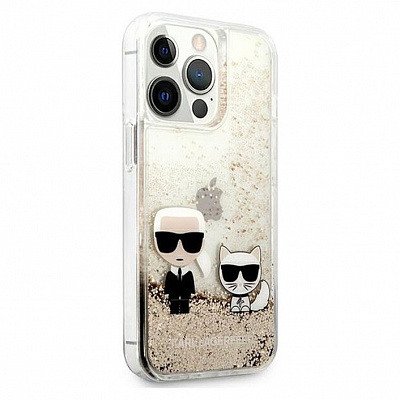 Чехол CG Mobile Karl Lagerfeld Liquid glitter Karl & Choupette Hard для iPhone 13 Pro,
