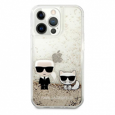 Чехол CG Mobile Karl Lagerfeld Liquid glitter Karl & Choupette Hard для iPhone 13 Pro,
