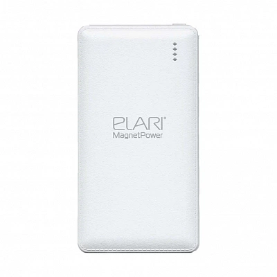 Внешний аккумулятор для беспроводной зарадки Elari Magnet Power 6000 mAh, белый