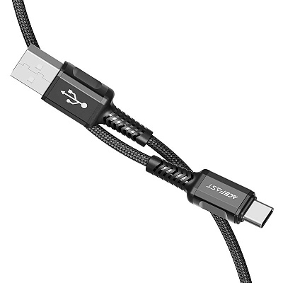 Кабель ACEFAST C1-04 USB-A to USB-C aluminum alloy charging data cable, черный