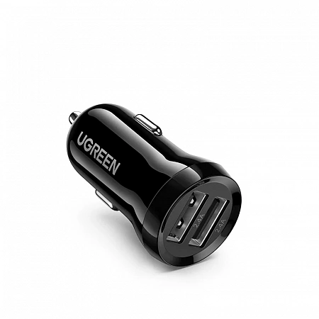 АЗУ UGREEN ED018 (50875) Dual USB Car Charger с двумя разъемами USB-A, черный