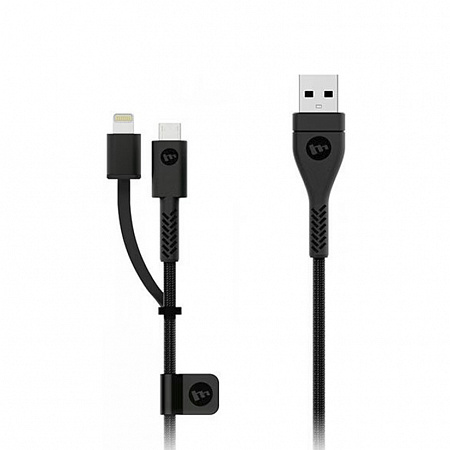 Кабель Mophie Pro Lightning to micro-USB to USB, 1,2 м, черный