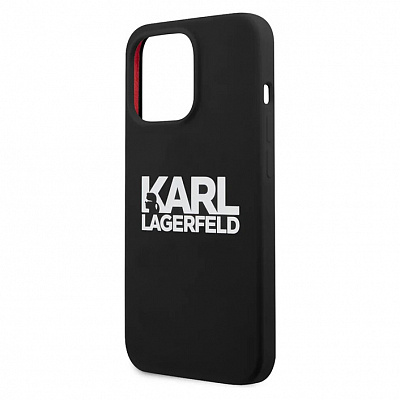 Чехол Karl Lagerfeld SILICONE WHITE LOGO для iPhone 13 ProMax, черный