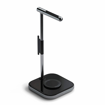 Подставка для наушников Satechi 2 в 1 Headphone Stand with Wireless Charger, "серый космос"