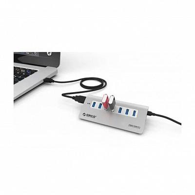 USB-разветвитель ORICO M3H7-SV, серебристый