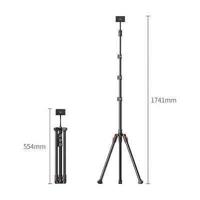 Трипод UGREEN LP585 (15647) Tripod Stand 1.7m For Tablet and Phone для планшета и смартфона,  черный