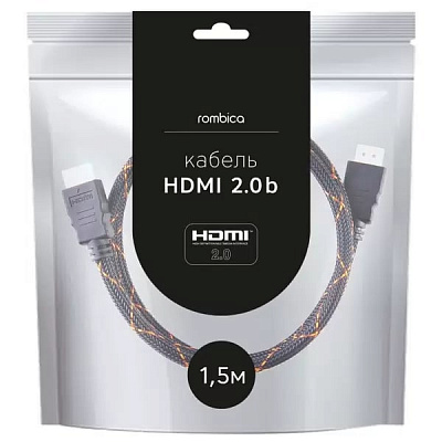 Кабель Rombica ZX15B HDMI to HDMI, длина 1,5 м., черный