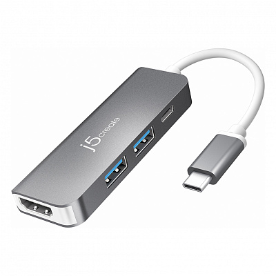 Мульти-переходник j5create USB-C на HDMI и USB Type-A 3.0/Power Delivery